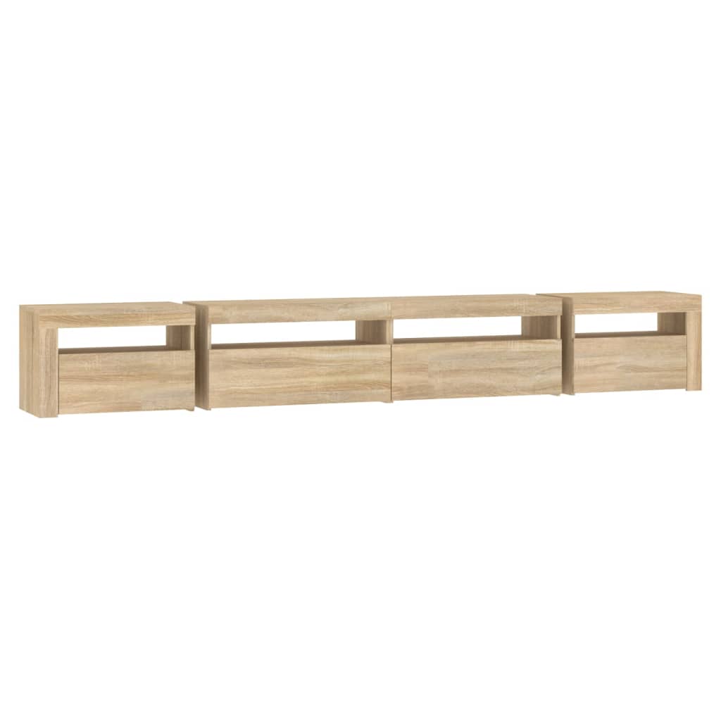 Meuble TV avec lumières LED Chêne sonoma 270x35x40 cm - XIOS