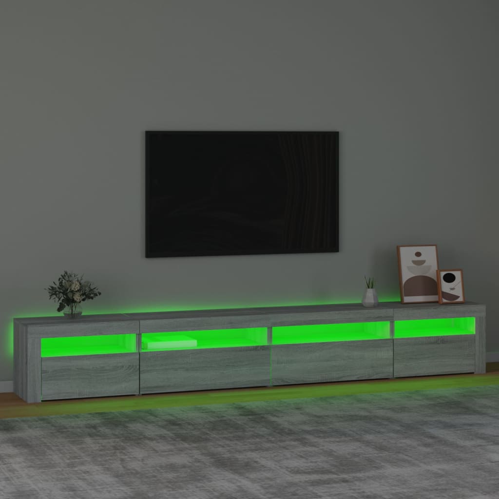 Meuble TV avec lumières LED Sonoma gris 270x35x40 cm - XIOS