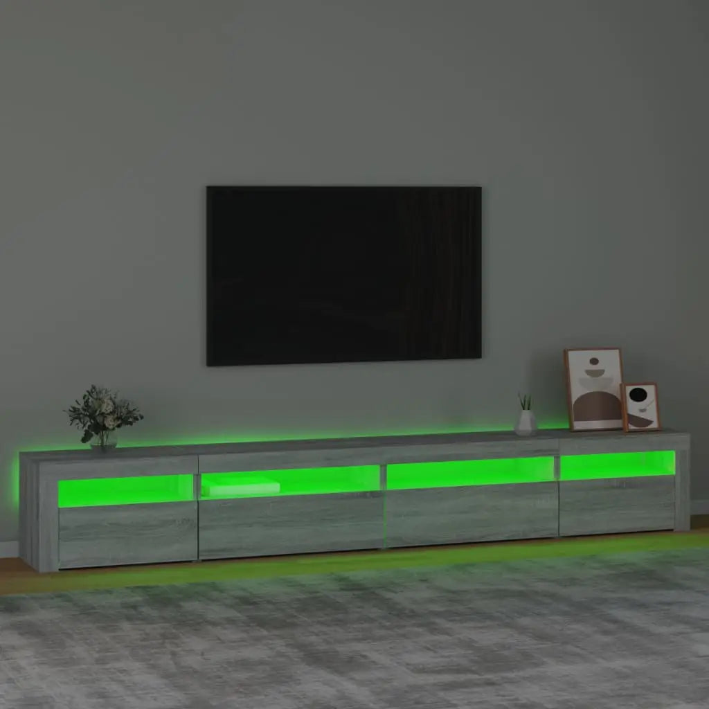 Meuble TV avec lumières LED Sonoma gris 270x35x40 cm - XIOS