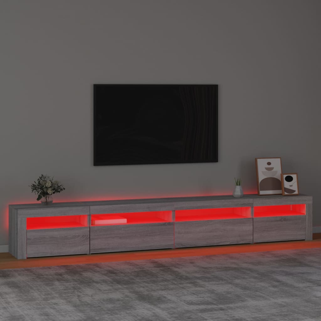 Meuble TV avec lumières LED Sonoma gris 270x35x40 cm - XIOS