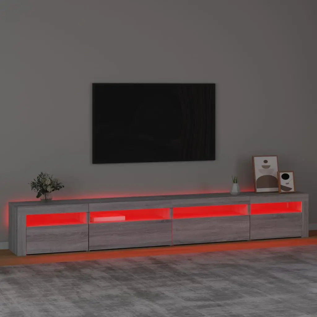 Meuble TV avec lumières LED Sonoma gris 270x35x40 cm - XIOS