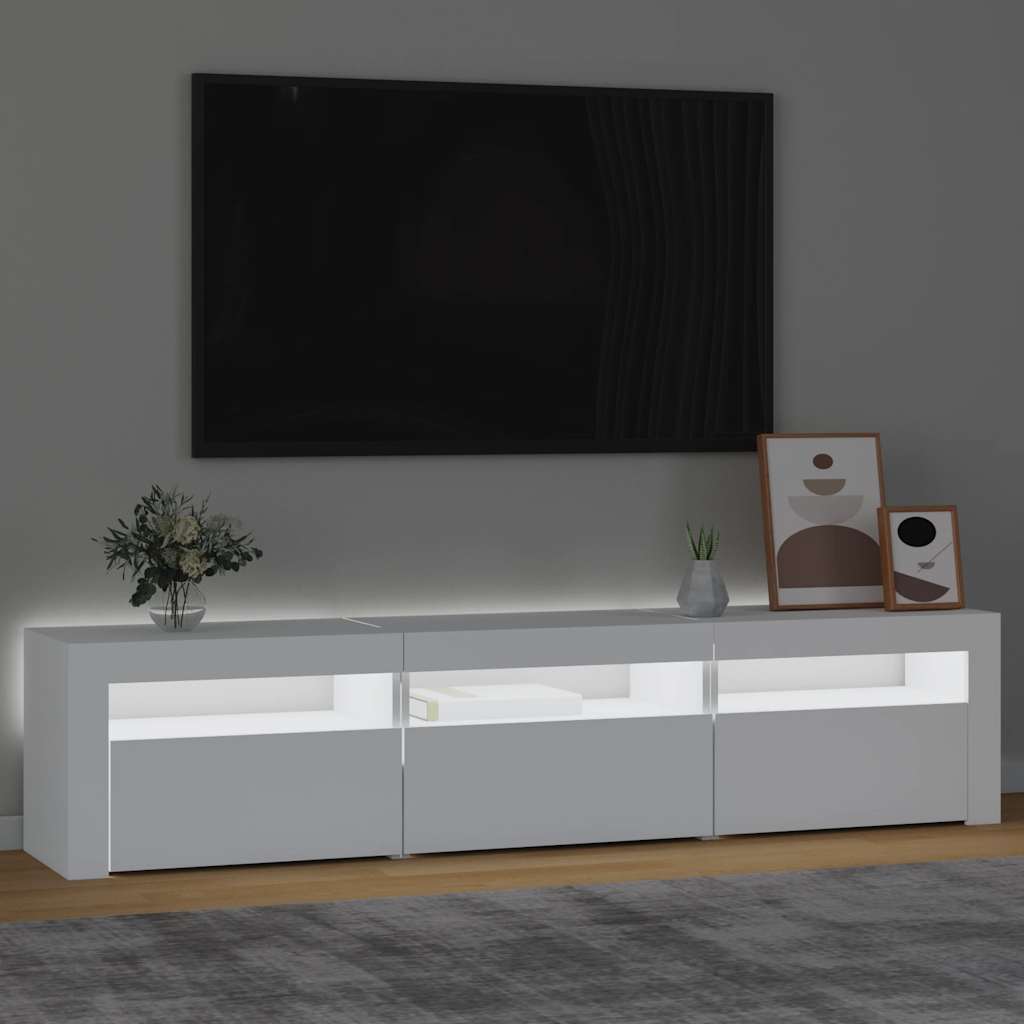 Meuble TV avec lumières LED Blanc 180x35x40 cm - XIOS