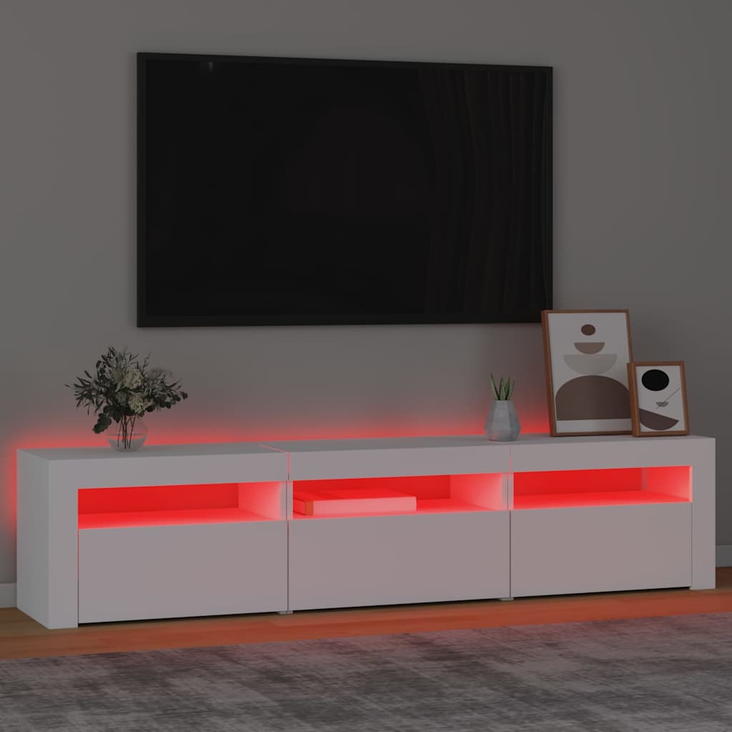 Meuble TV avec lumières LED Blanc 180x35x40 cm - XIOS