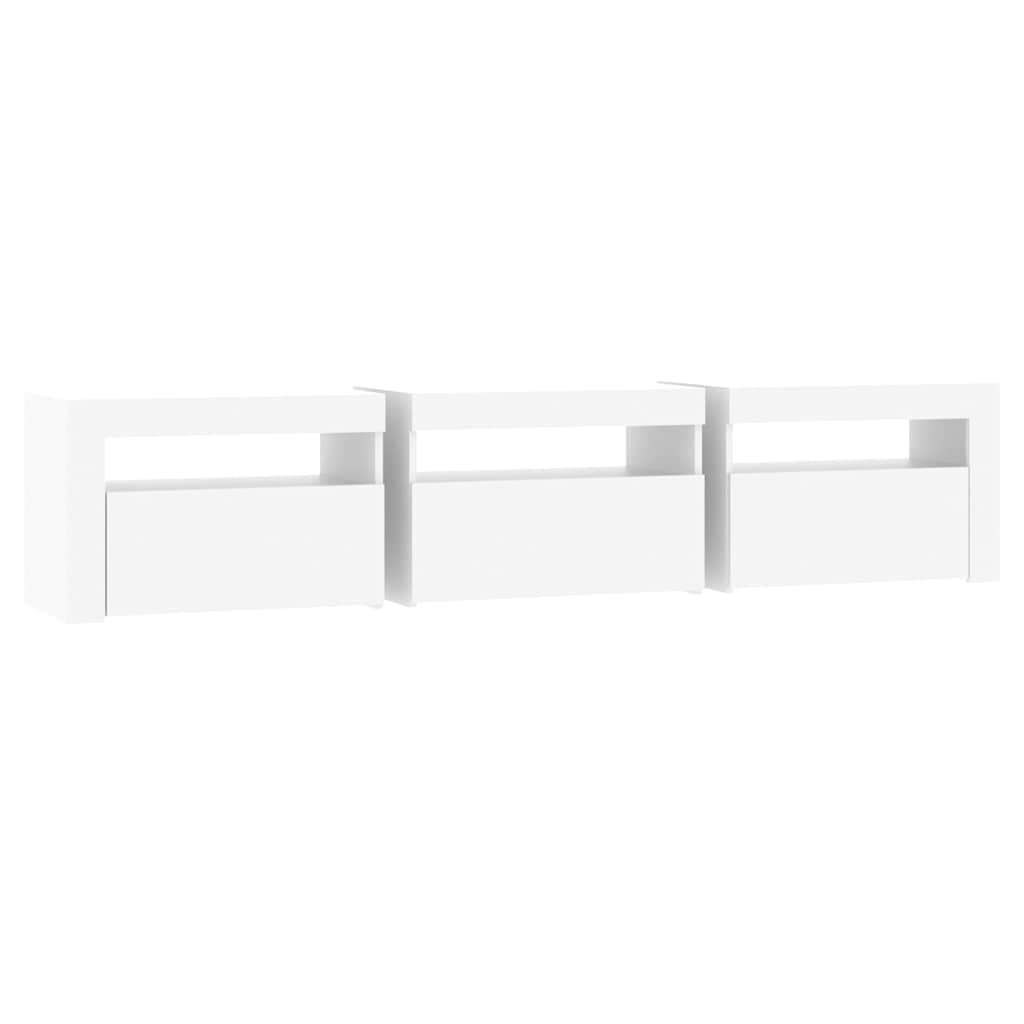 Meuble TV avec lumières LED Blanc 180x35x40 cm - XIOS