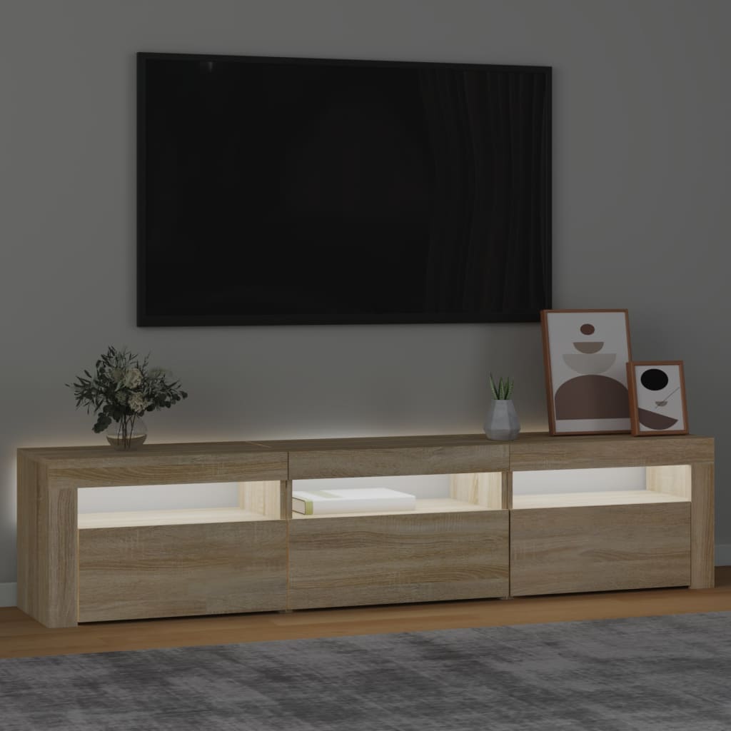 Meuble TV avec lumières LED Chêne sonoma 180x35x40 cm - XIOS
