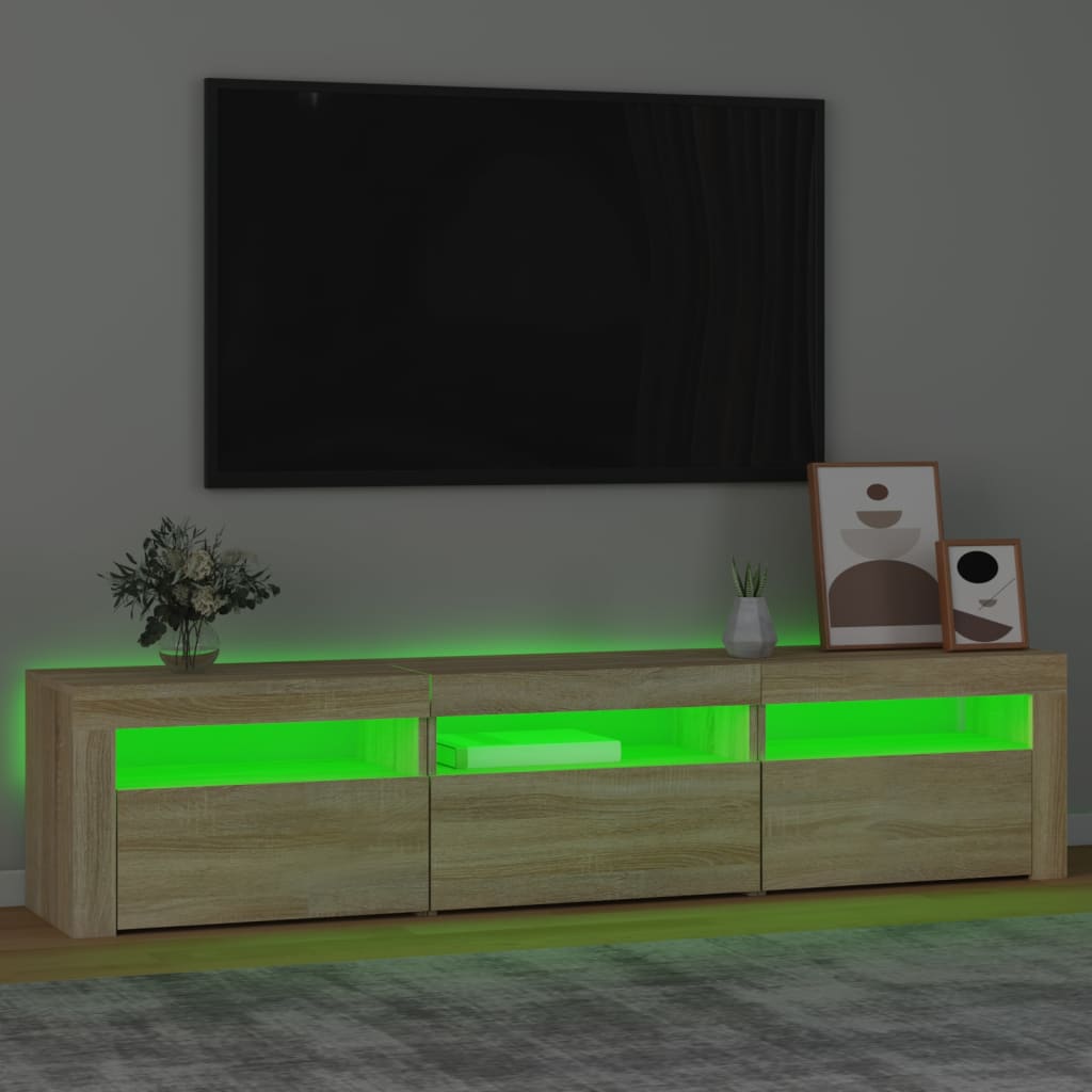 Meuble TV avec lumières LED Chêne sonoma 180x35x40 cm - XIOS