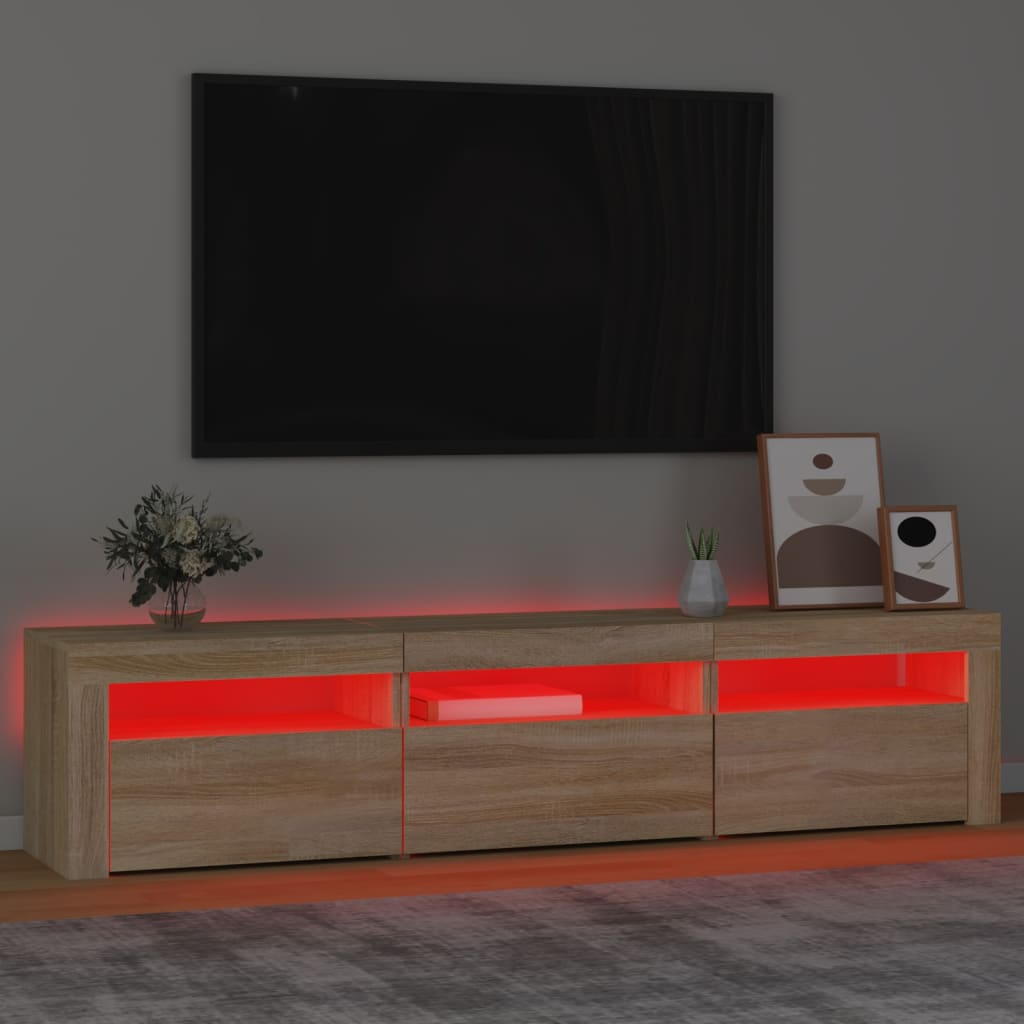 Meuble TV avec lumières LED Chêne sonoma 180x35x40 cm - XIOS