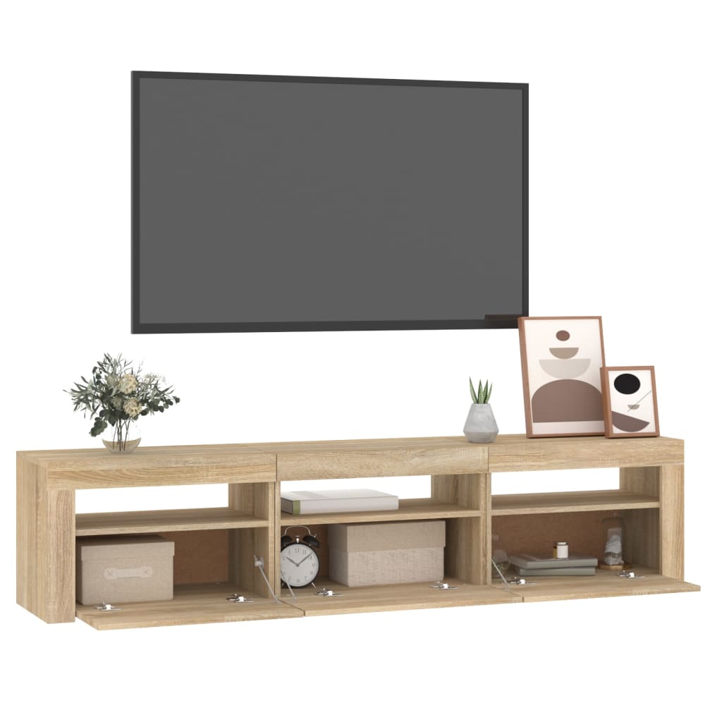 Meuble TV avec lumières LED Chêne sonoma 180x35x40 cm - XIOS