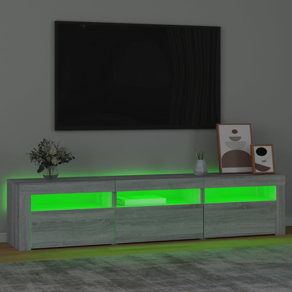 Meuble TV avec lumières LED Sonoma gris 180x35x40 cm - XIOS