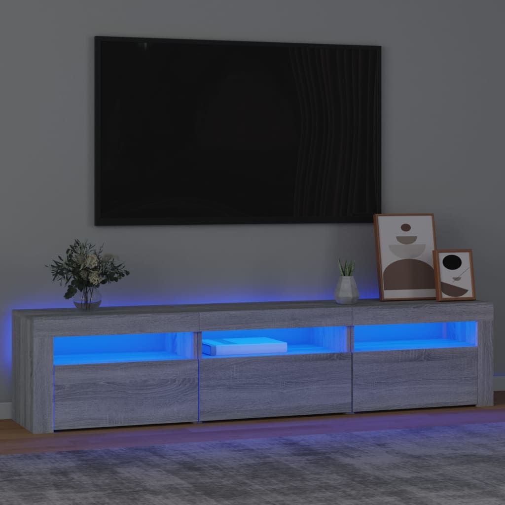 Meuble TV avec lumières LED Sonoma gris 180x35x40 cm - XIOS