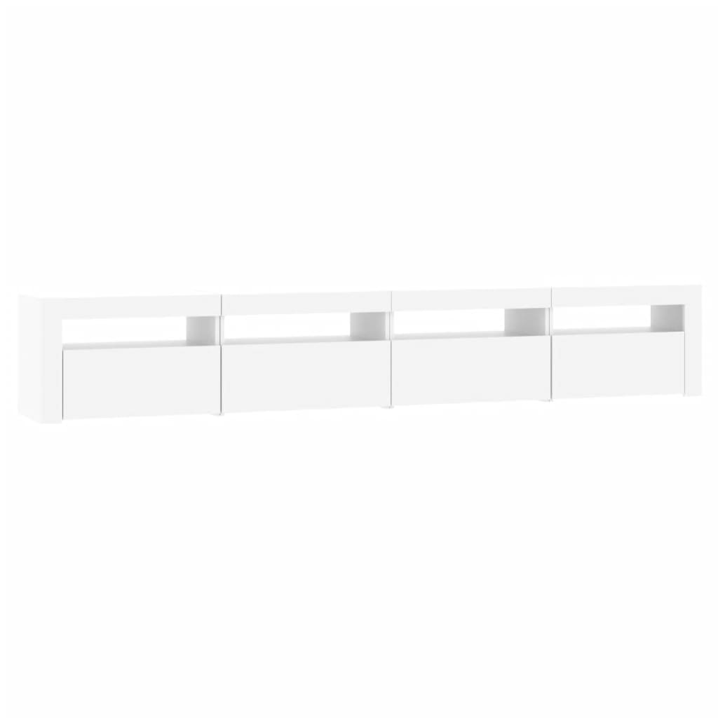 Meuble TV avec lumières LED Blanc 240x35x40 cm - XIOS