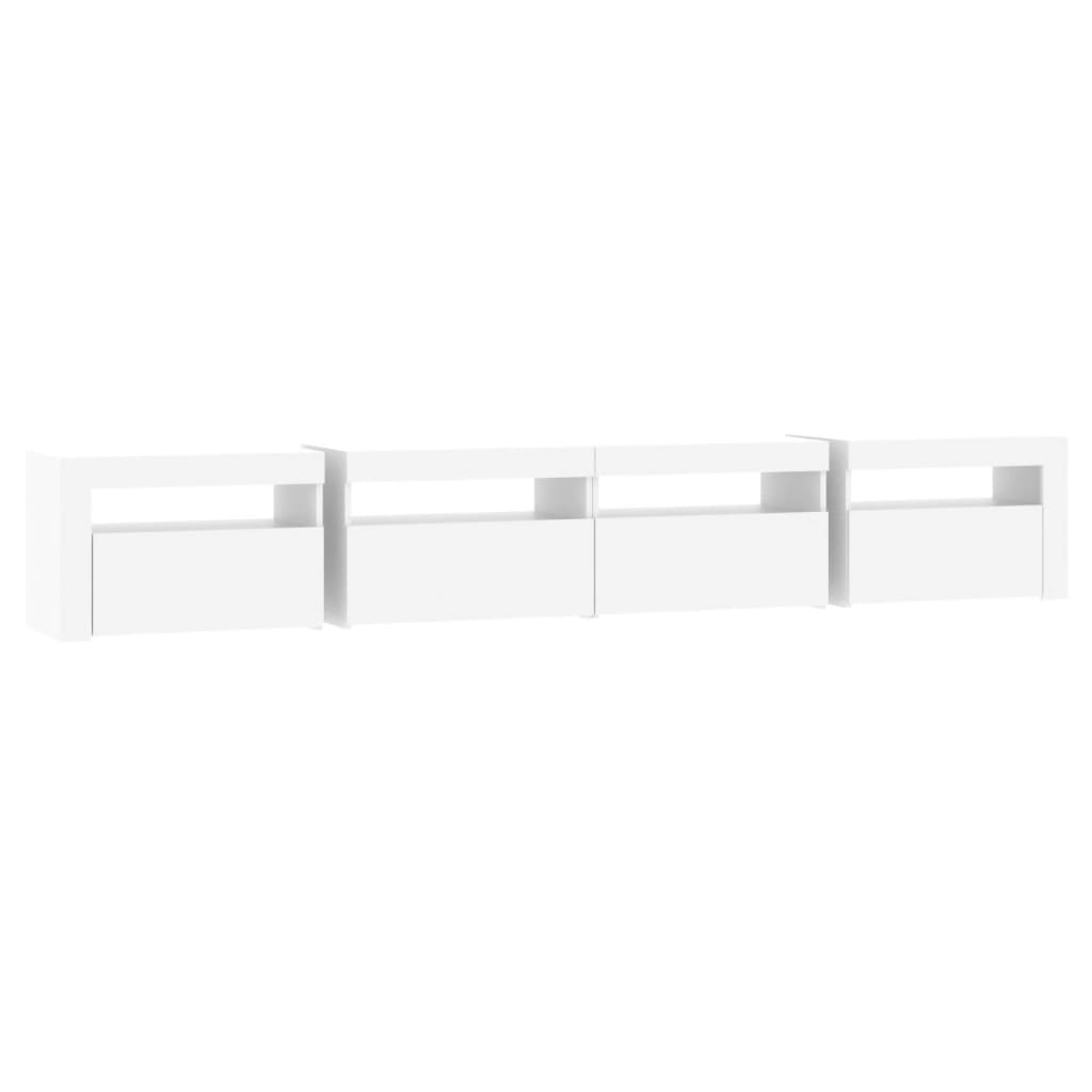 Meuble TV avec lumières LED Blanc 240x35x40 cm - XIOS