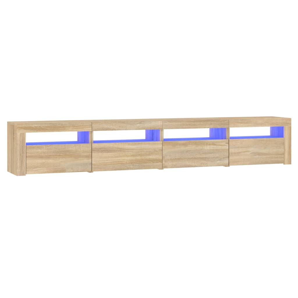 Meuble TV avec lumières LED Chêne sonoma 240x35x40 cm - XIOS
