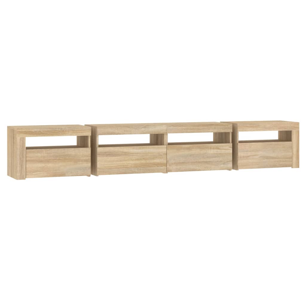 Meuble TV avec lumières LED Chêne sonoma 240x35x40 cm - XIOS