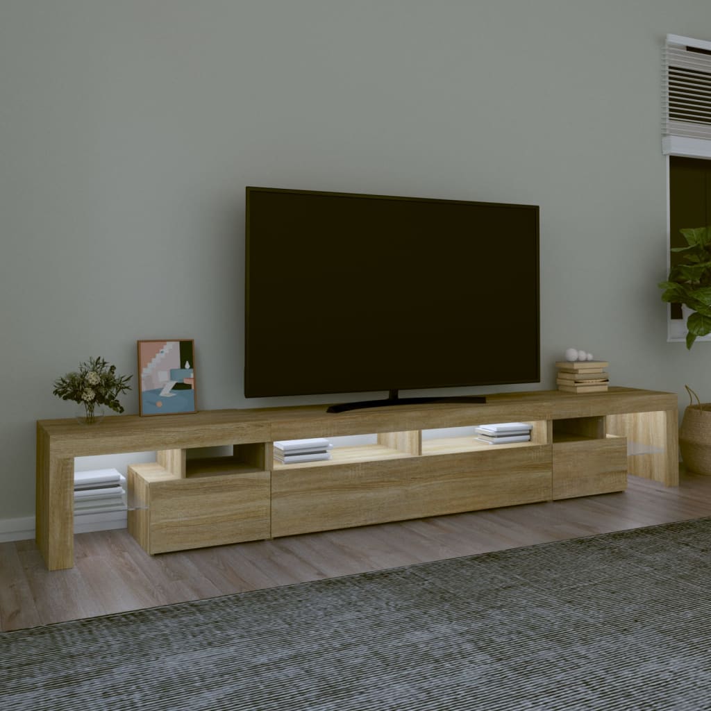 Meuble TV avec lumières LED Chêne sonoma 260x36,5x40 cm - XIOS