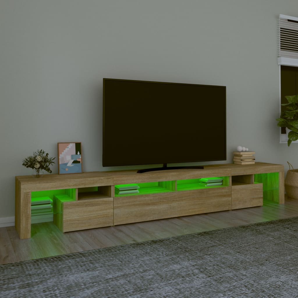 Meuble TV avec lumières LED Chêne sonoma 260x36,5x40 cm - XIOS