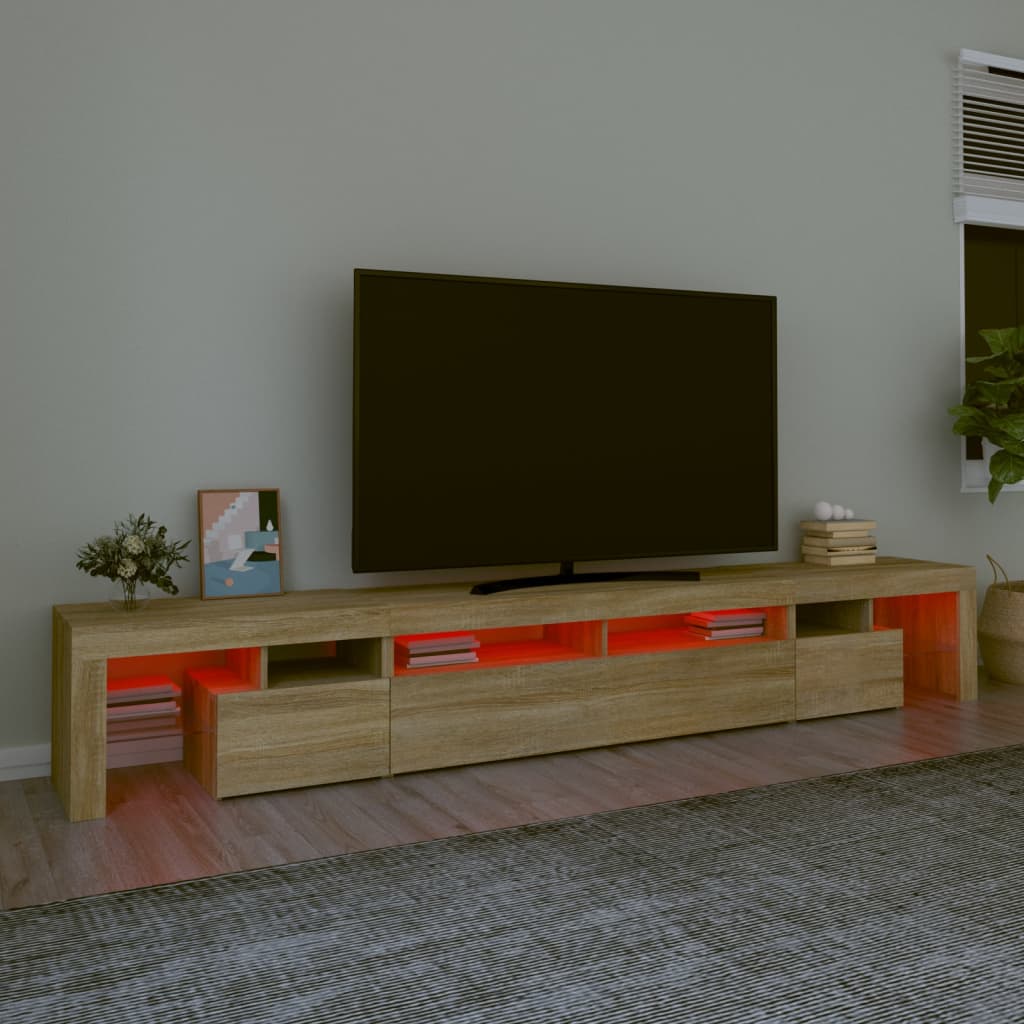 Meuble TV avec lumières LED Chêne sonoma 260x36,5x40 cm - XIOS
