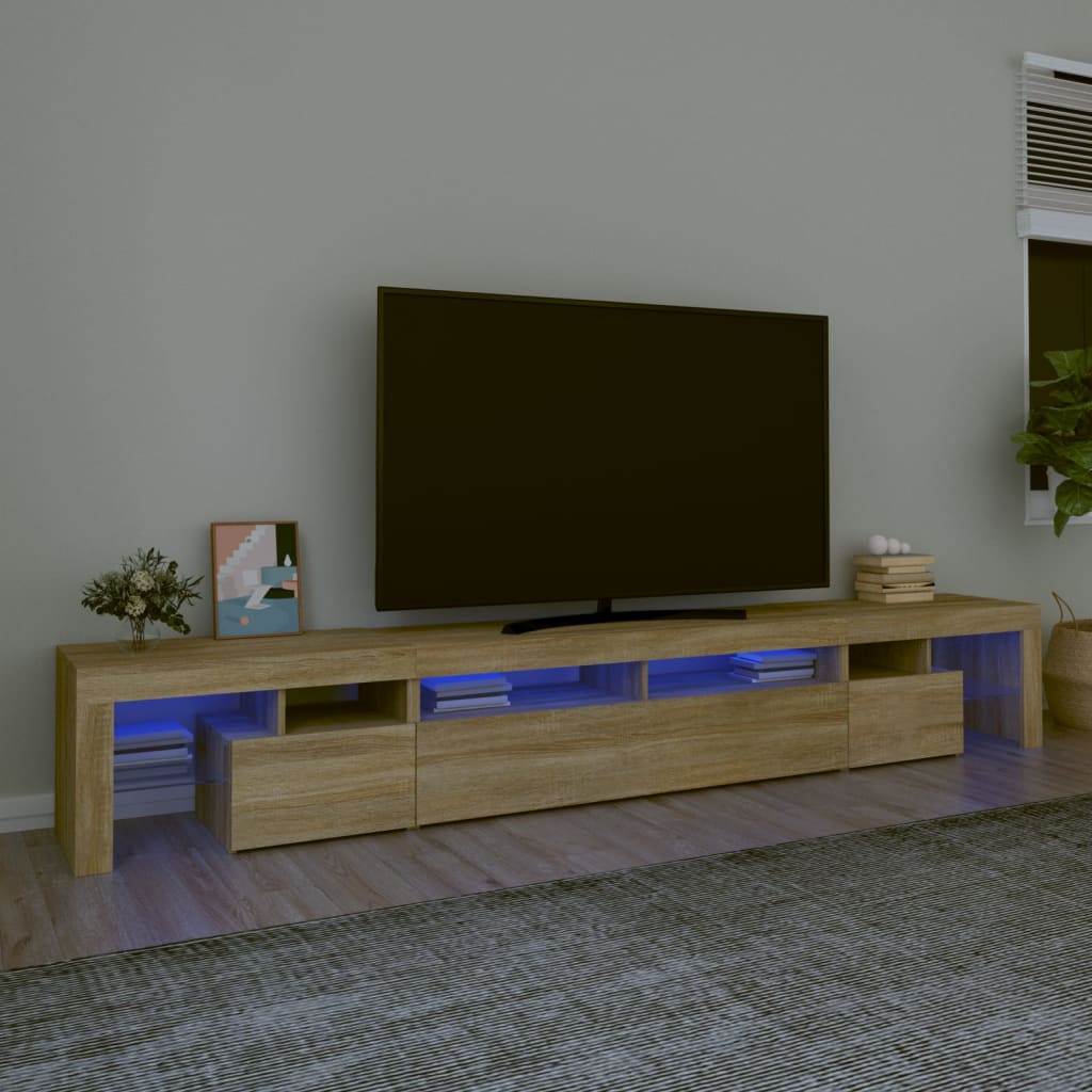 Meuble TV avec lumières LED Chêne sonoma 260x36,5x40 cm - XIOS