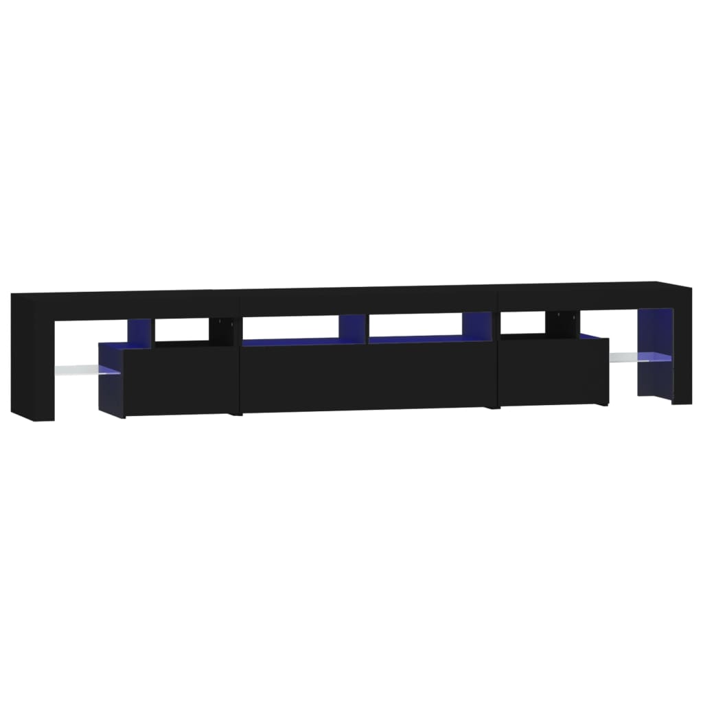 Meuble TV avec lumières LED Noir 230x36,5x40 cm - XIOS