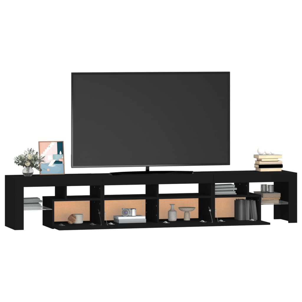 Meuble TV avec lumières LED Noir 230x36,5x40 cm - XIOS