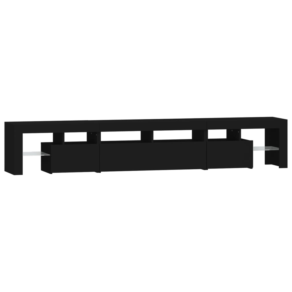 Meuble TV avec lumières LED Noir 230x36,5x40 cm - XIOS