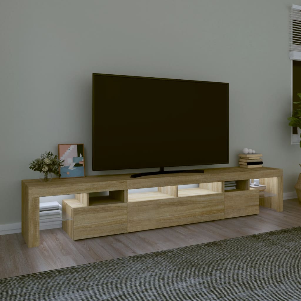 Meuble TV avec lumières LED Chêne sonoma 230x36,5x40 cm - XIOS