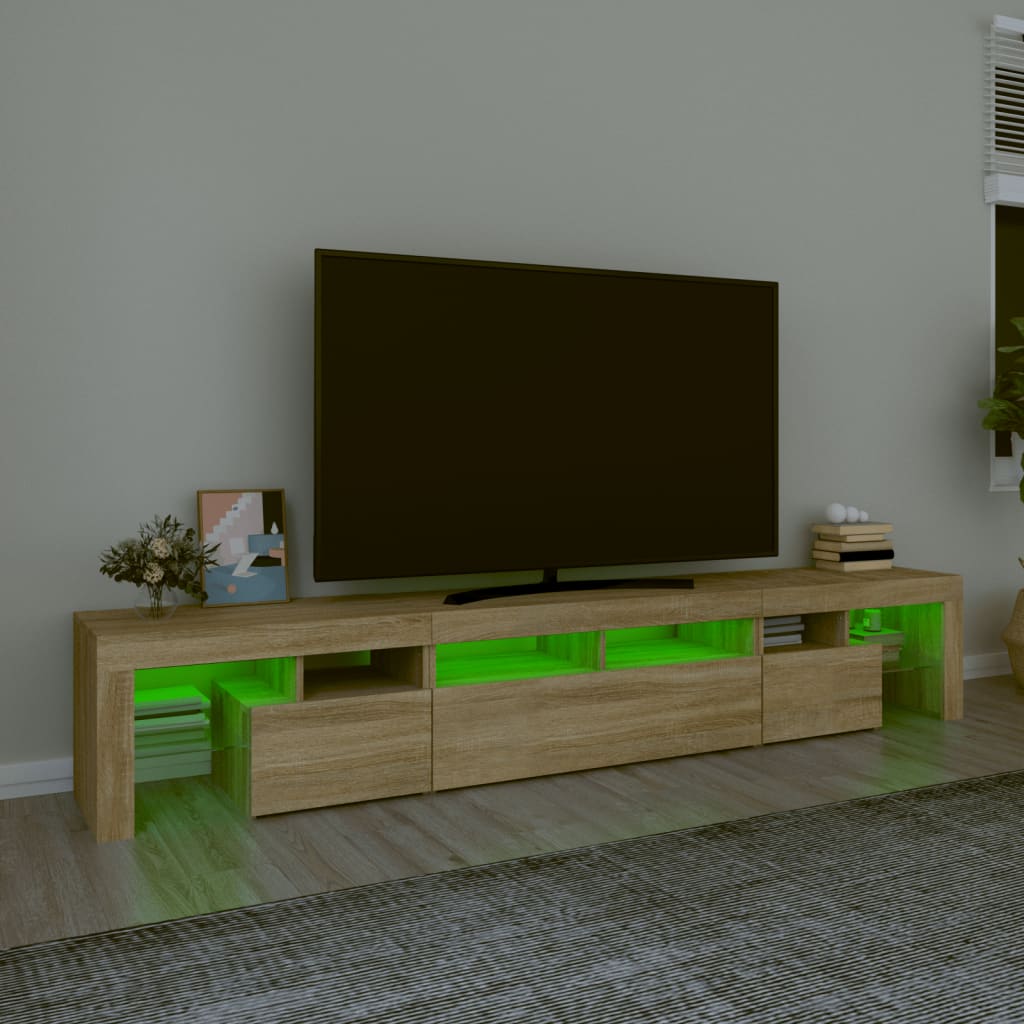 Meuble TV avec lumières LED Chêne sonoma 230x36,5x40 cm - XIOS