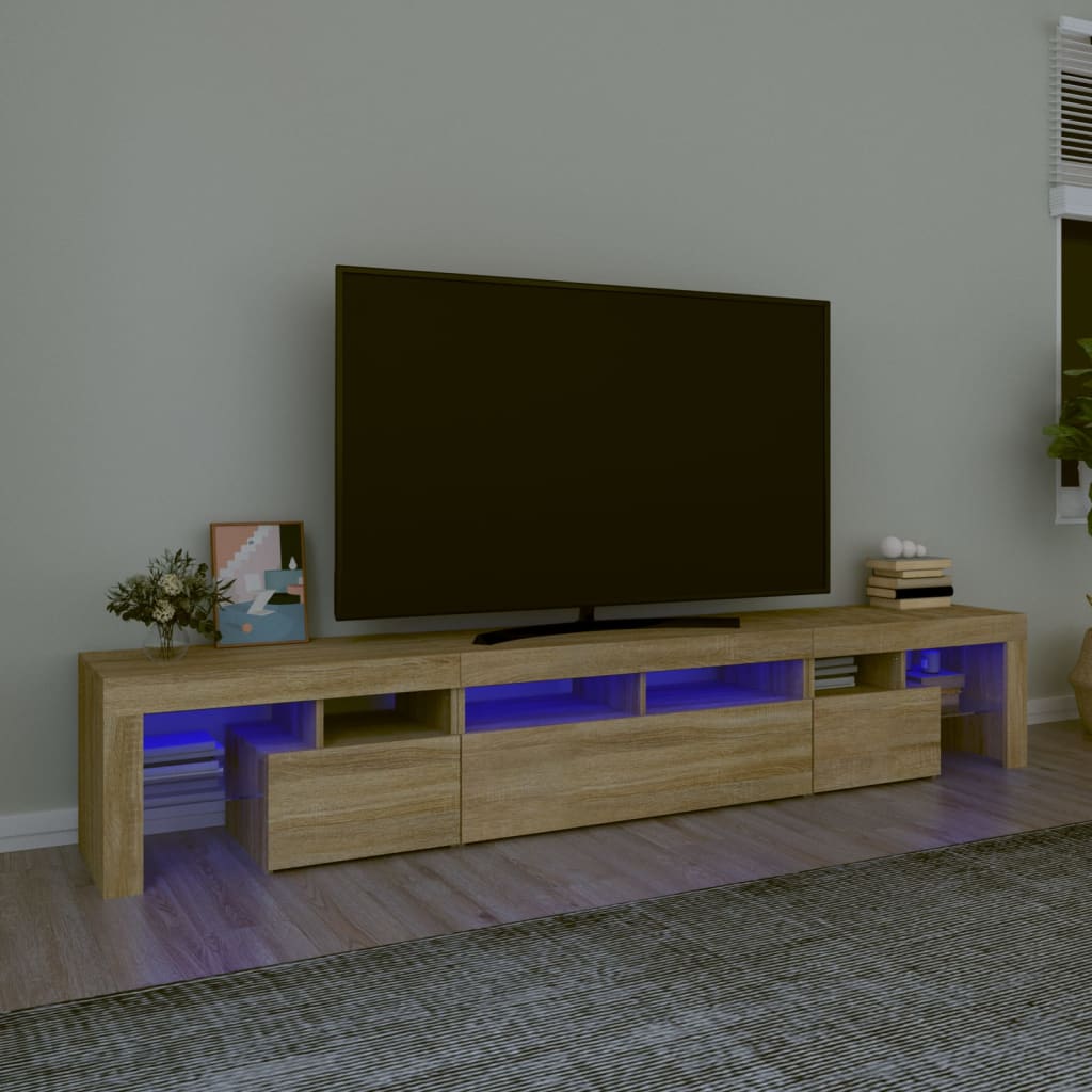 Meuble TV avec lumières LED Chêne sonoma 230x36,5x40 cm - XIOS