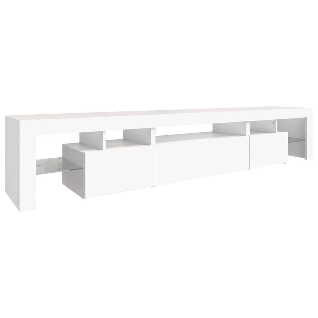 Meuble TV avec lumières LED Blanc 215x36,5x40 cm - XIOS