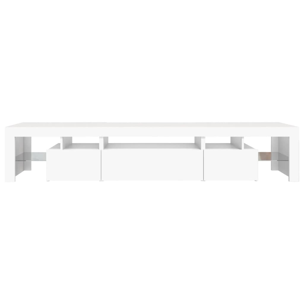 Meuble TV avec lumières LED Blanc 215x36,5x40 cm - XIOS