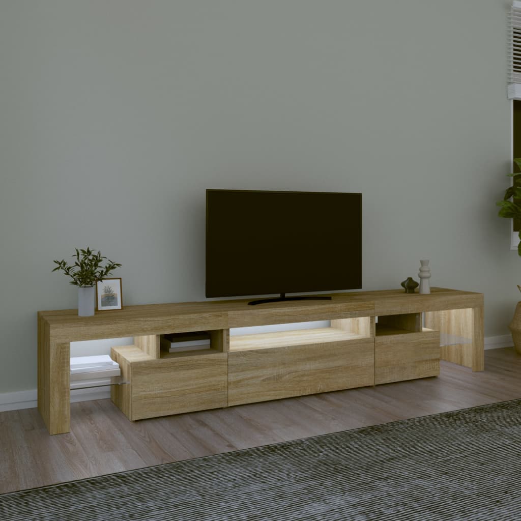Meuble TV avec lumières LED Chêne sonoma 215x36,5x40 cm - XIOS