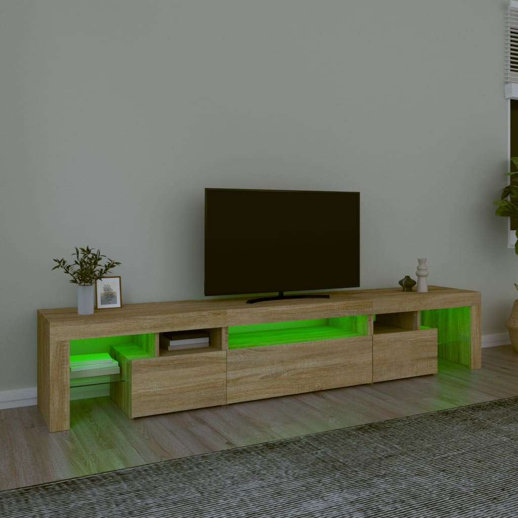 Meuble TV avec lumières LED Chêne sonoma 215x36,5x40 cm - XIOS