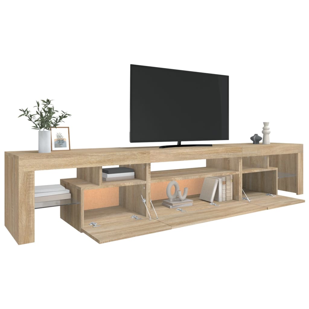 Meuble TV avec lumières LED Chêne sonoma 215x36,5x40 cm - XIOS