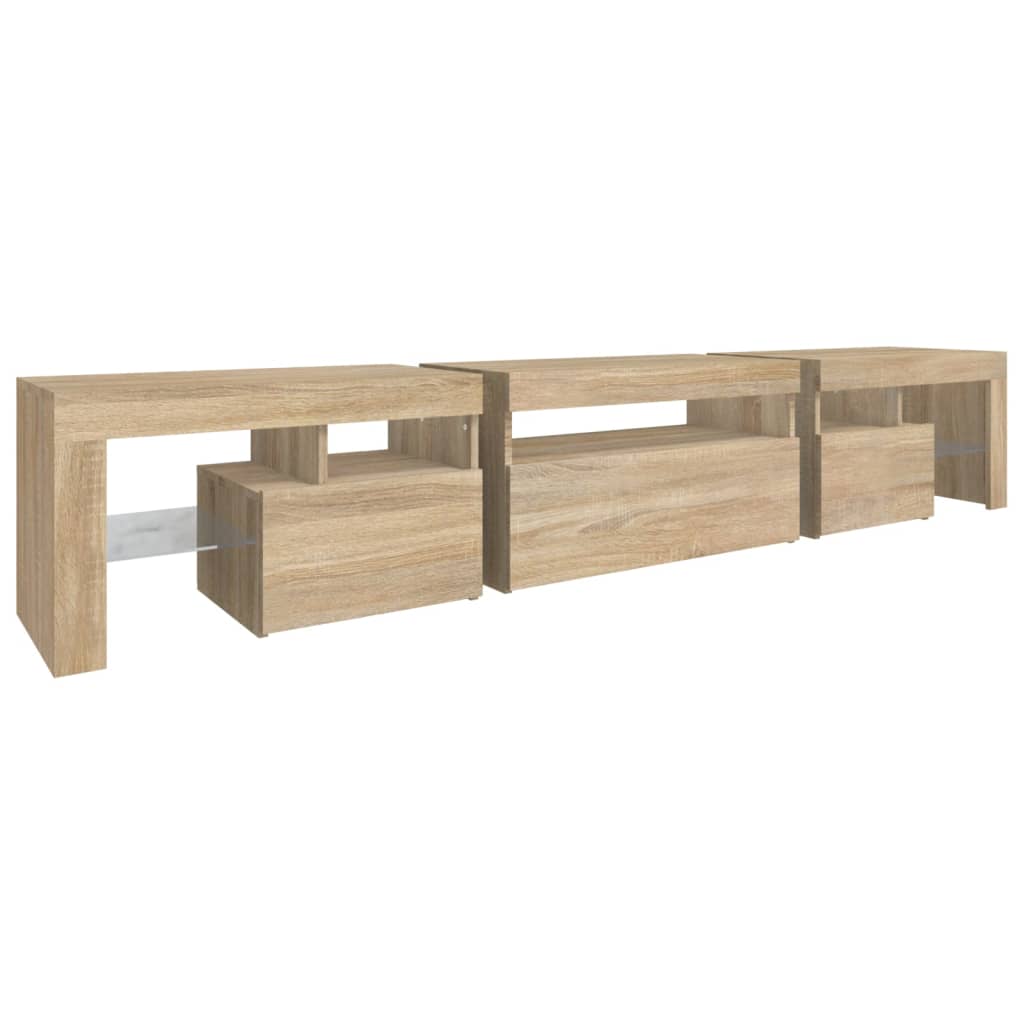 Meuble TV avec lumières LED Chêne sonoma 215x36,5x40 cm - XIOS