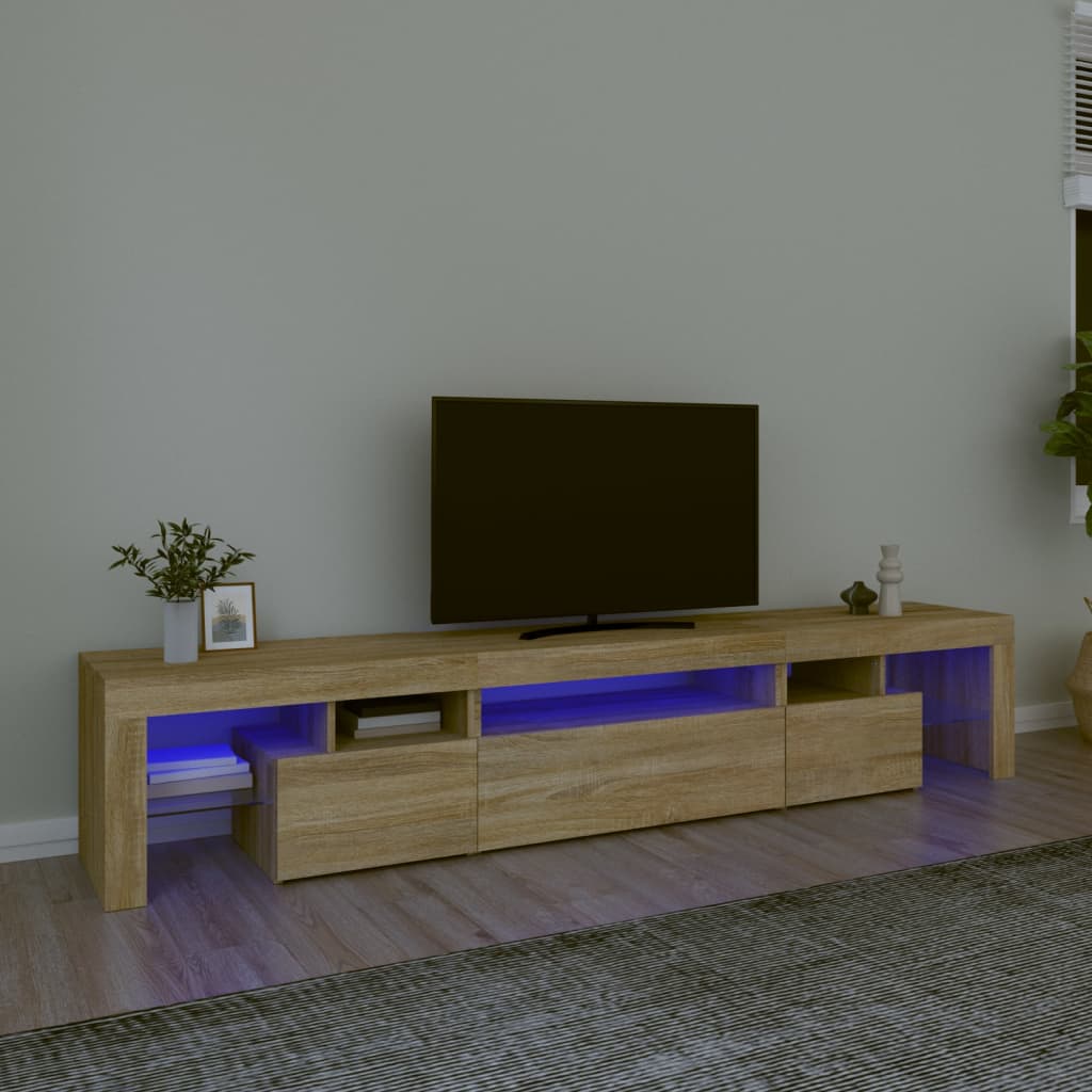 Meuble TV avec lumières LED Chêne sonoma 215x36,5x40 cm - XIOS