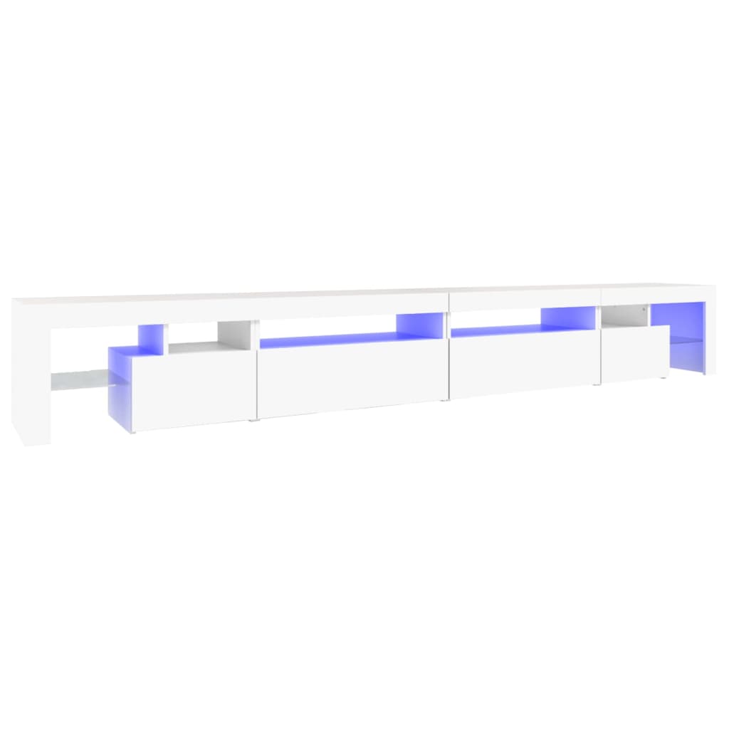 Meuble TV avec lumières LED Blanc 290x36,5x40 cm - XIOS