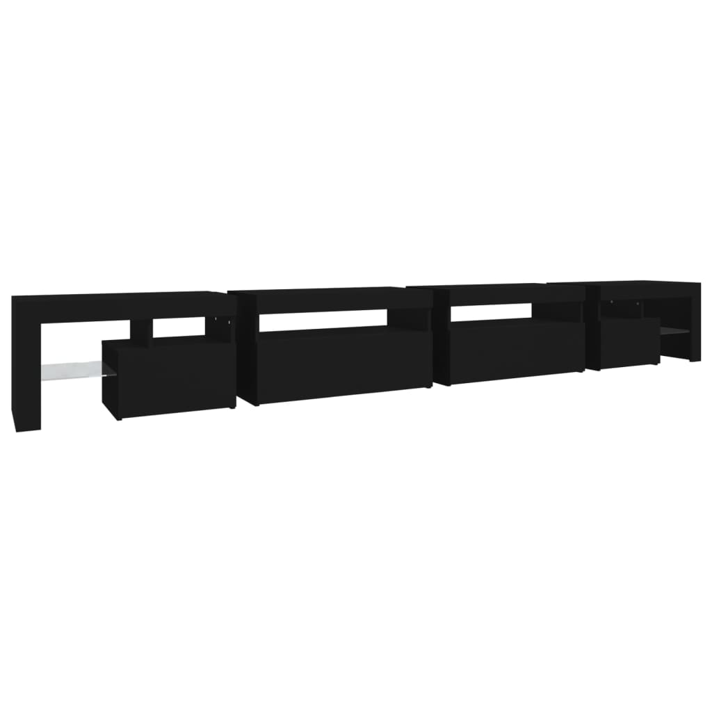 Meuble TV avec lumières LED Noir 290x36,5x40 cm Meubles TV vidaXL   