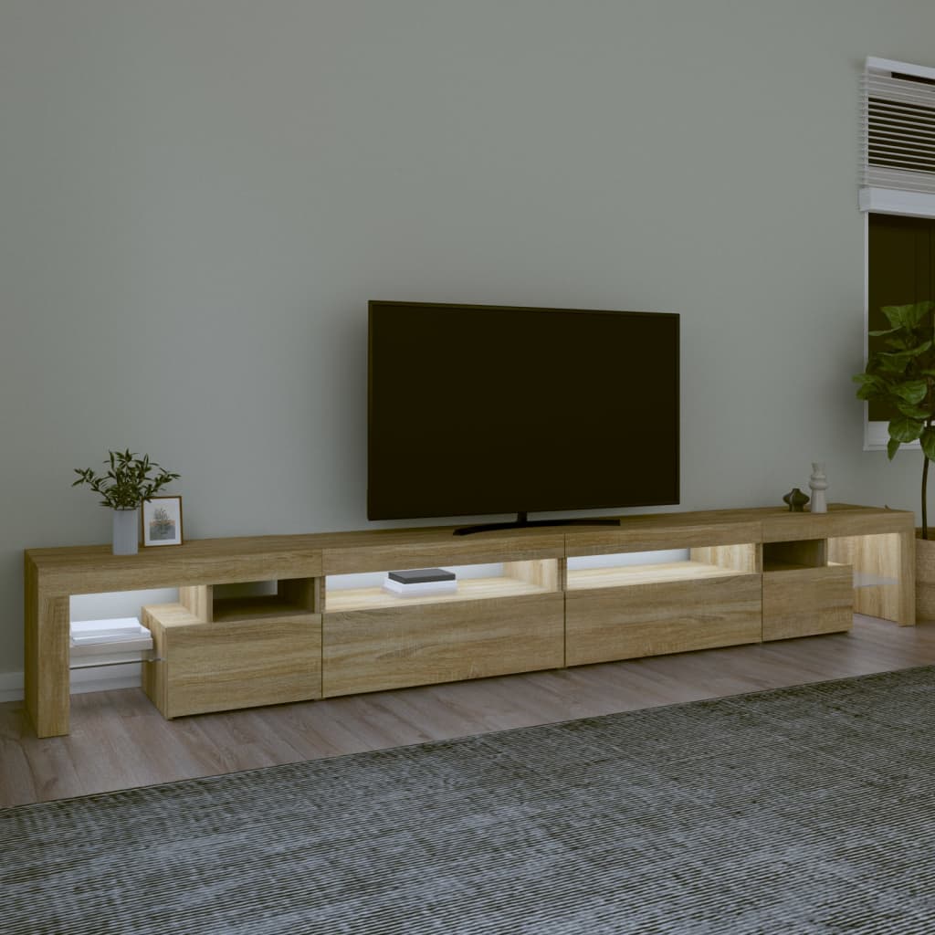 Meuble TV avec lumières LED Chêne sonoma 290x36,5x40 cm - XIOS