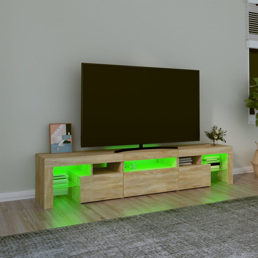 Meuble TV avec lumières LED Chêne sonoma 200x36,5x40 cm - XIOS