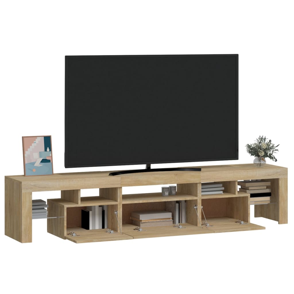 Meuble TV avec lumières LED Chêne sonoma 200x36,5x40 cm - XIOS