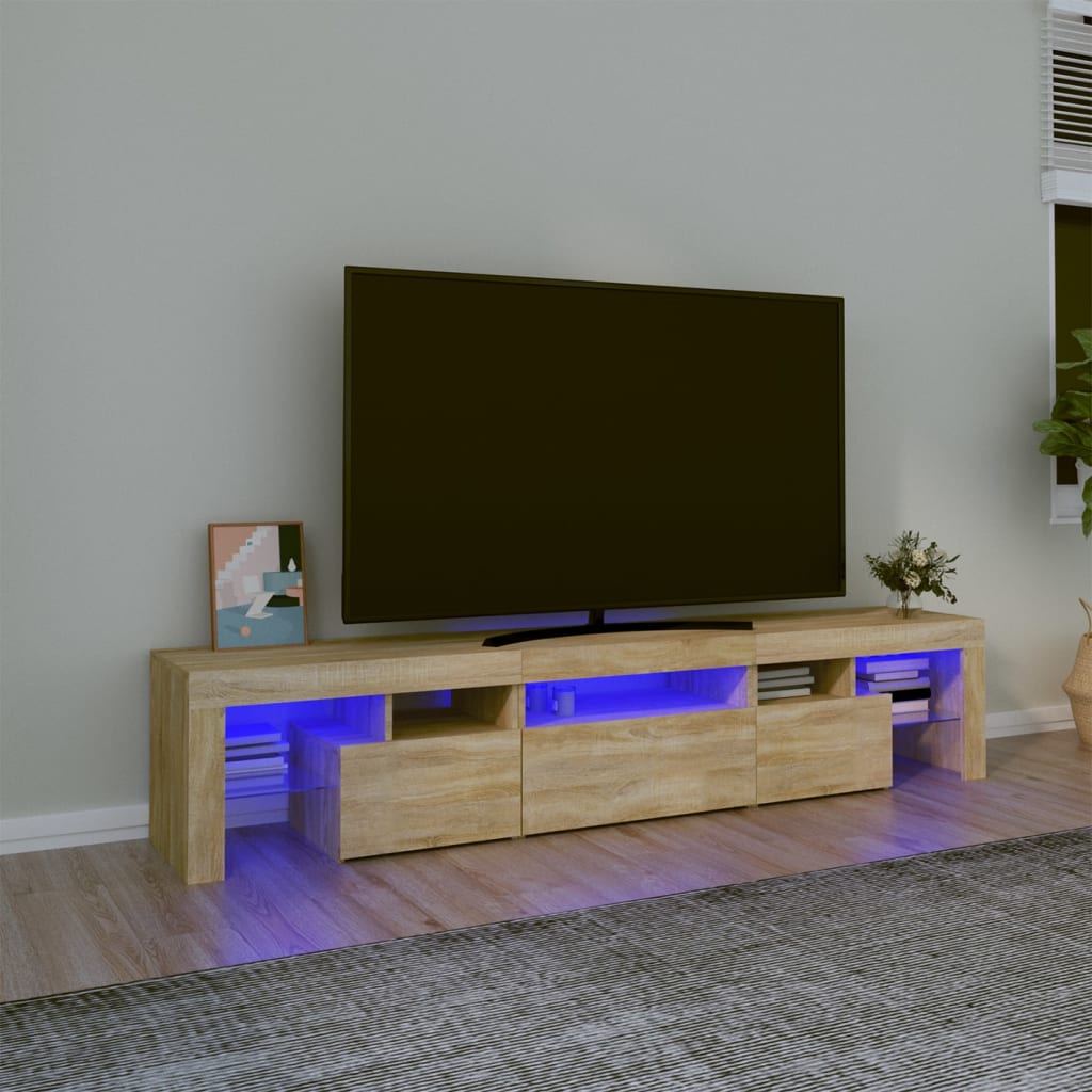 Meuble TV avec lumières LED Chêne sonoma 200x36,5x40 cm - XIOS
