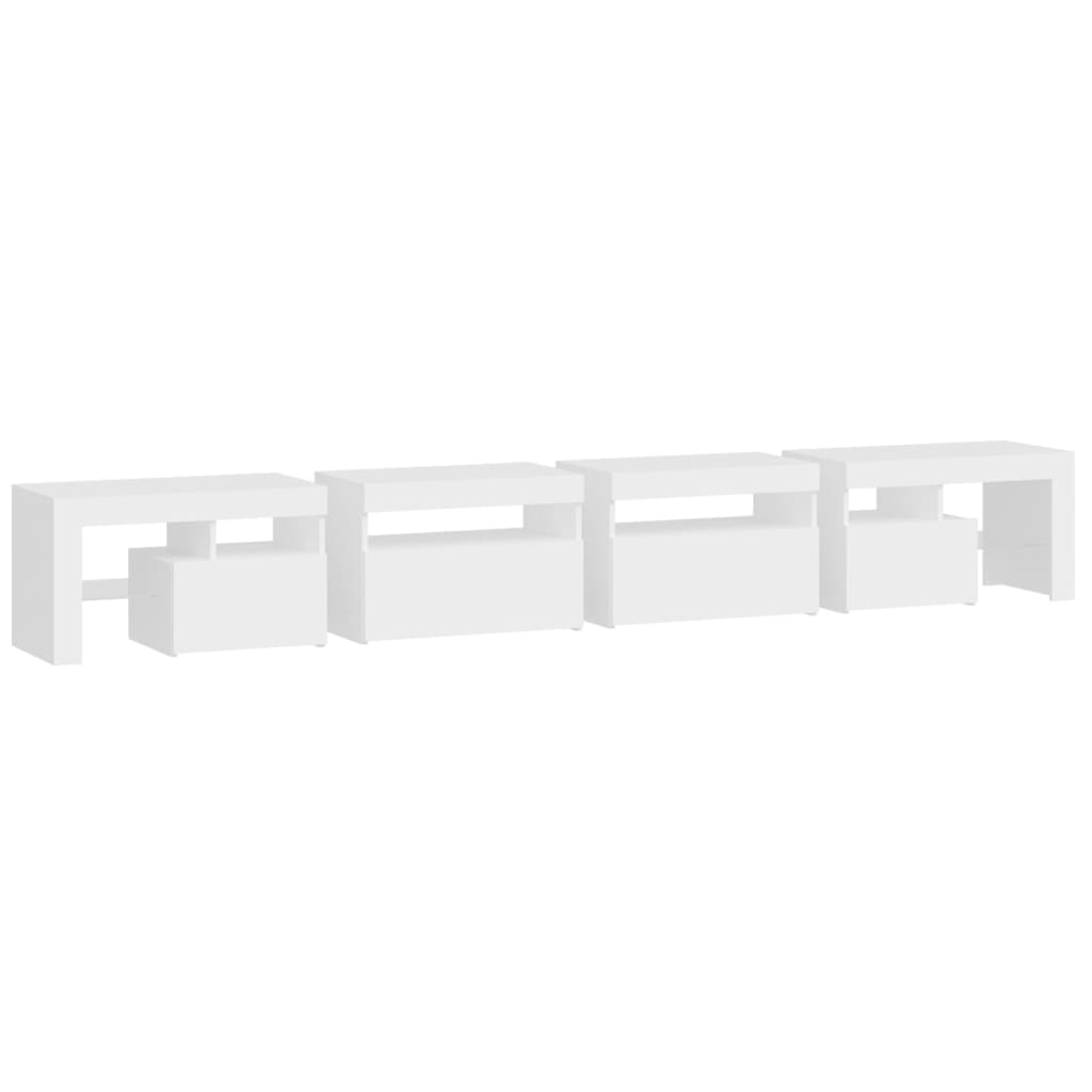 Meuble TV avec lumières LED Blanc 260x36,5x40 cm - XIOS
