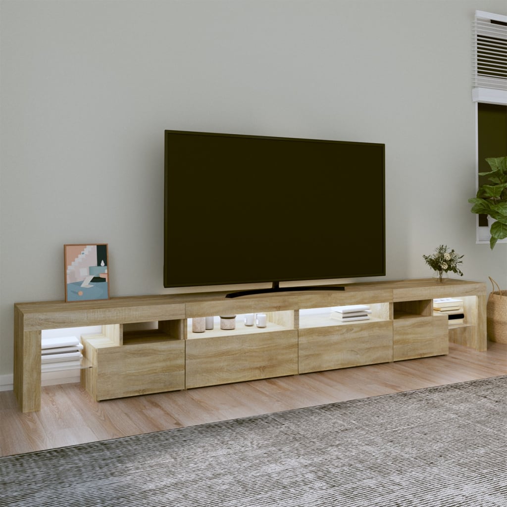 Meuble TV avec lumières LED Chêne sonoma 260x36,5x40 cm - XIOS