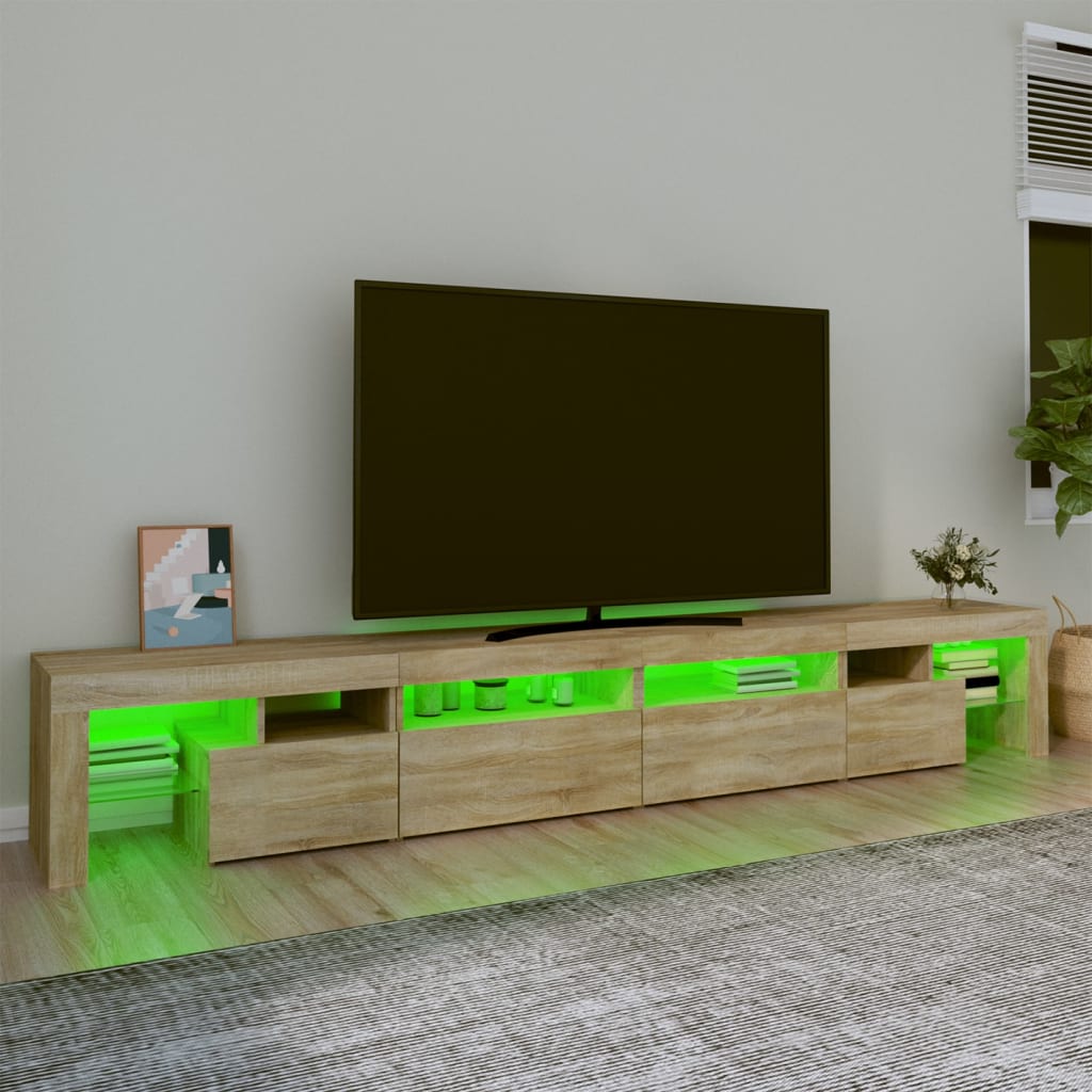 Meuble TV avec lumières LED Chêne sonoma 260x36,5x40 cm - XIOS