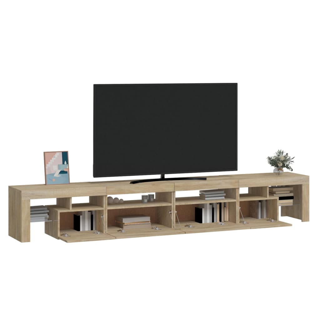 Meuble TV avec lumières LED Chêne sonoma 260x36,5x40 cm - XIOS