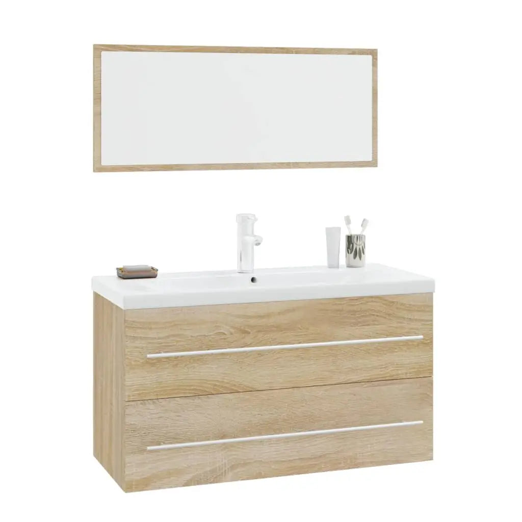 Ensemble de meubles de salle de bain 3 pcs Chêne sonoma - XIOS