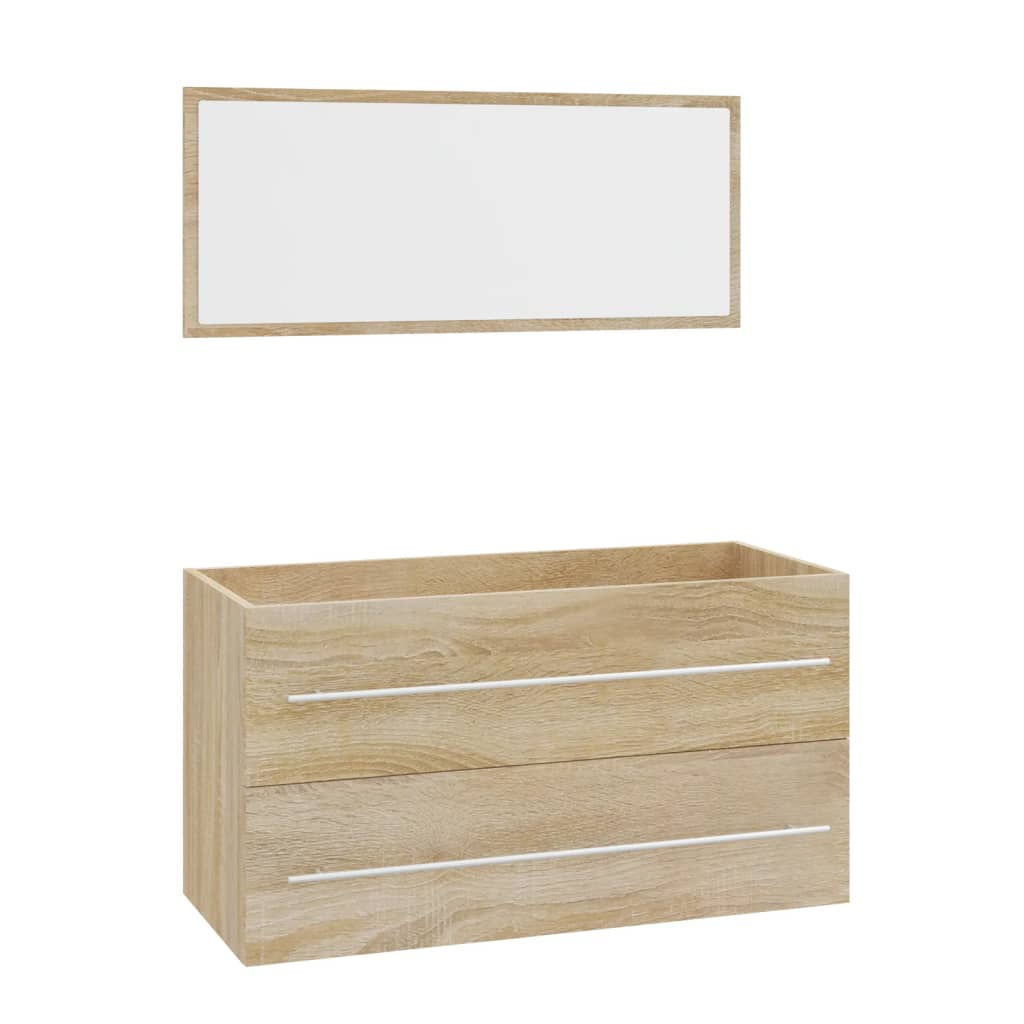 Ensemble de meubles de salle de bain 3 pcs Chêne sonoma