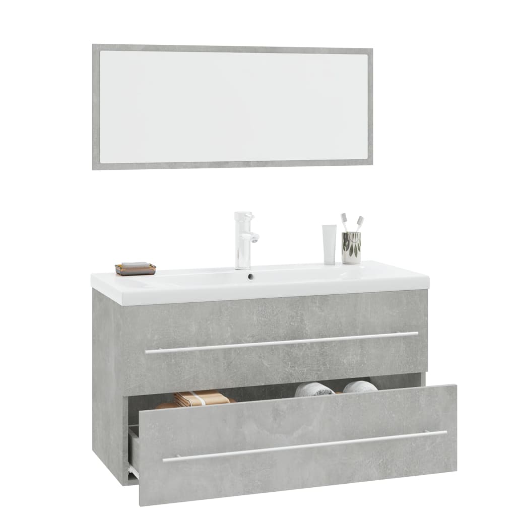 Ensemble de meubles de salle de bain 3 pcs Gris béton Ensembles de mobilier pour salles de bains vidaXL