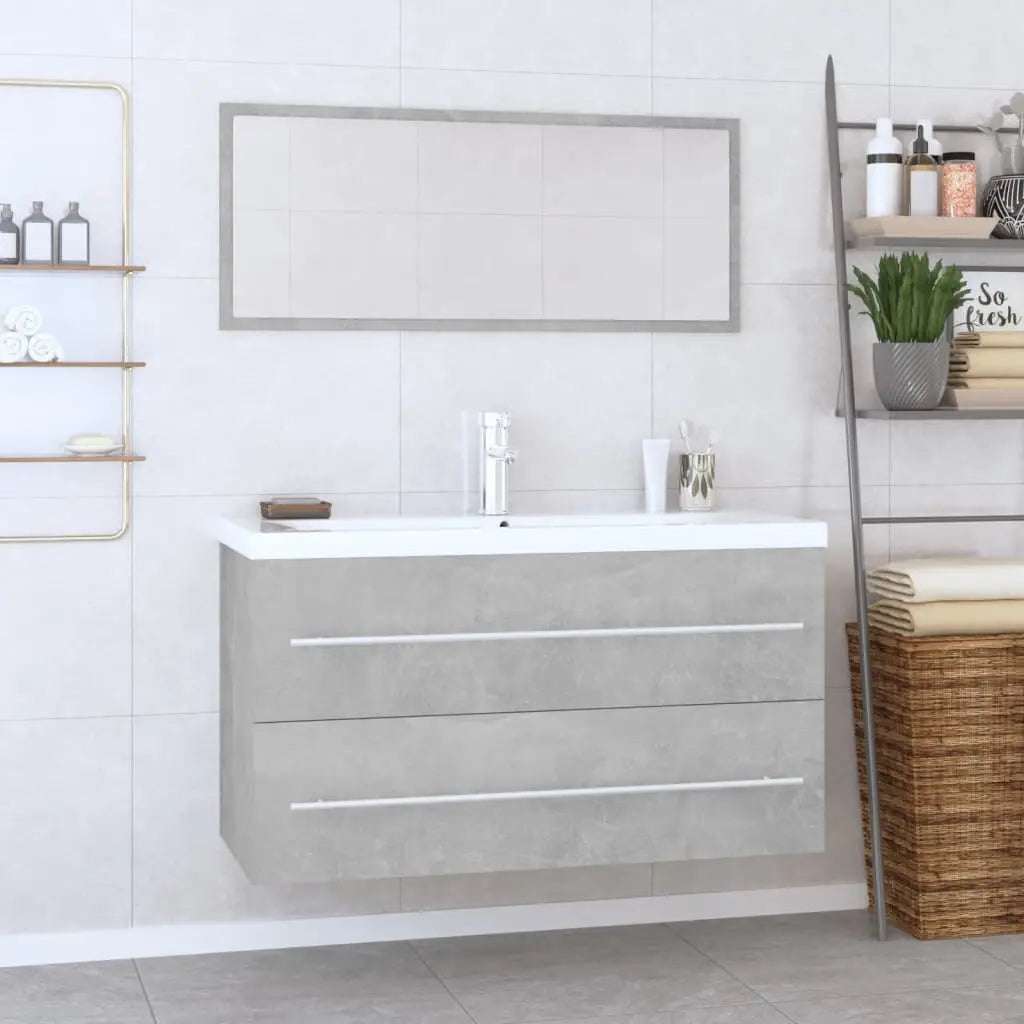 Ensemble de meubles de salle de bain 3 pcs Gris béton - XIOS