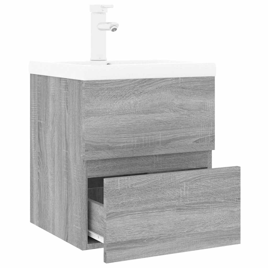 Meuble lavabo avec bassin intégré Sonoma gris Bois d'ingénierie - XIOS